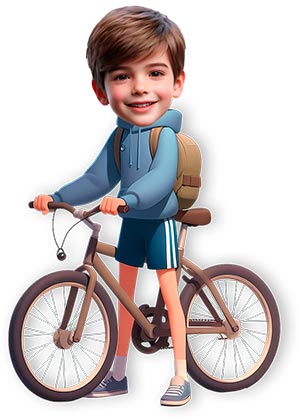 Niño en bici personaje